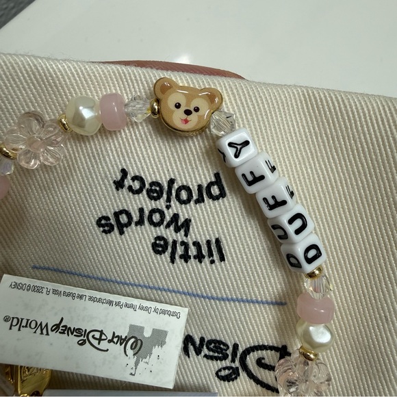 NEW DUFFY BEAR Disney Parks Little Words Project Stretch Bracelet - from Aulani - Picture 2 of 3